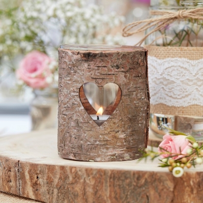 Heart Wooden Tealight Candle Holder.