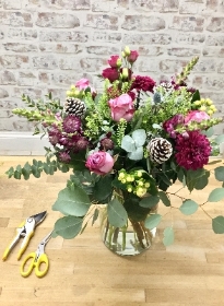 ‘Very Berry’ luxury hand tied bouquet (vase included).