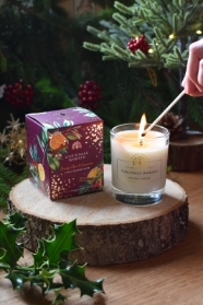 A beautifully scented hand poured Christmas wreath soy candle by the English soap company.