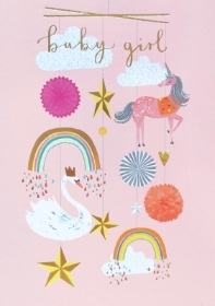 Baby girl card, (blank inside for your message).